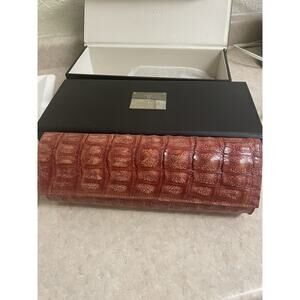 John Cole Collections Genuine Croc Leather Clutch Bag w/ Box